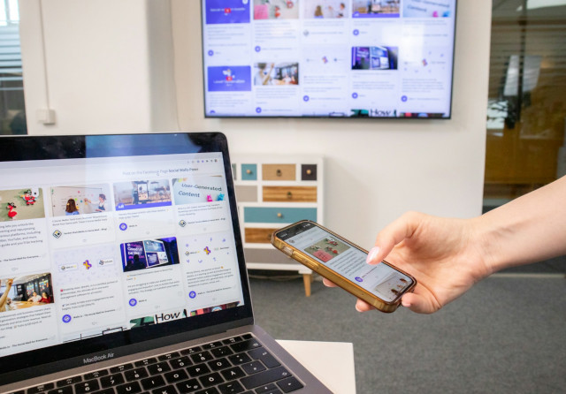 Website viewed on a laptop and a smartphone to compare desktop and mobile layouts